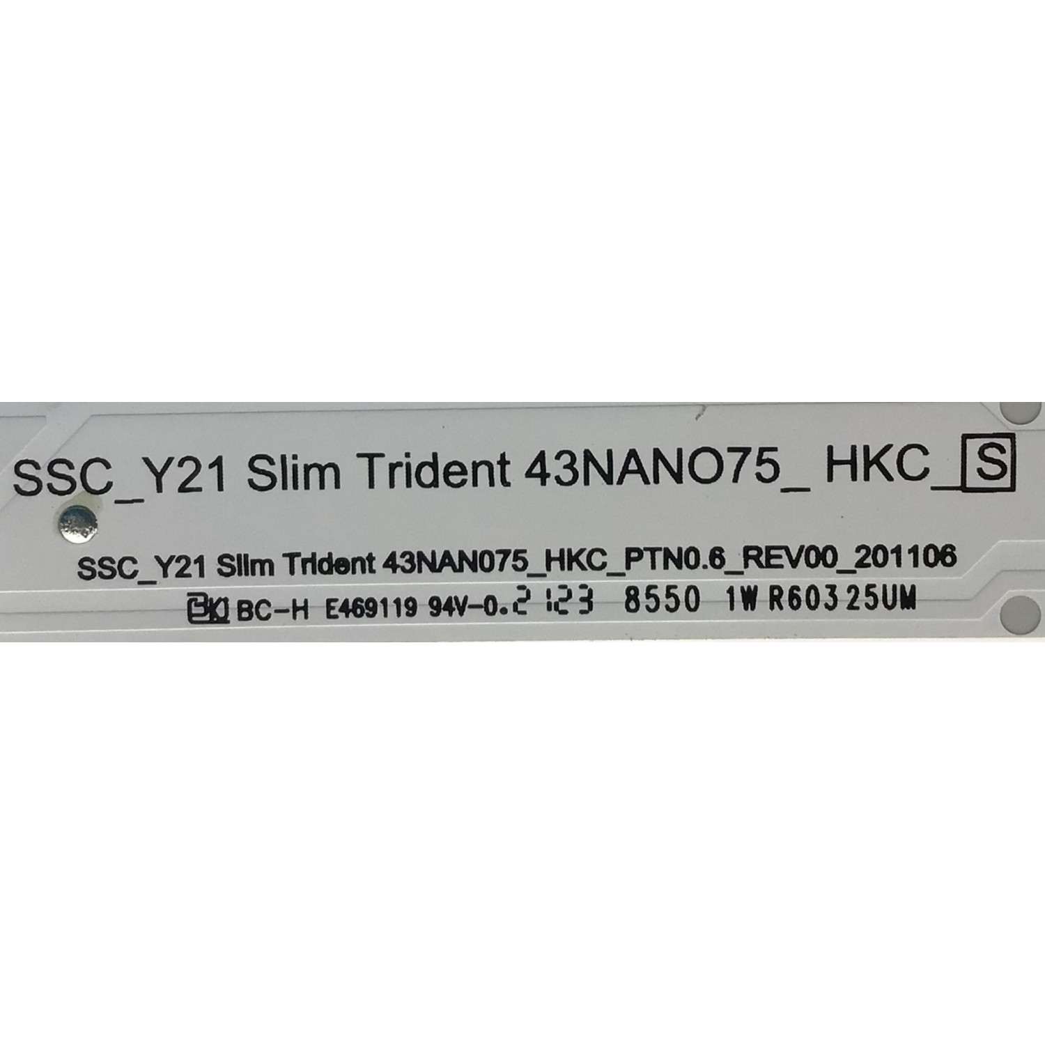 KIT DE LEDS PARA TV LG (5 PZ) / NUMERO DE PARTE EAV65010001 / EAV65034101 / SSC_Y21 SLIM TRIDENT 43NANO75_HKC / 1WR60325UM / PANEL NC430TQG-AAKP1 / MODELO 43NANO75UPA.BUSYLJM - Imagen 3